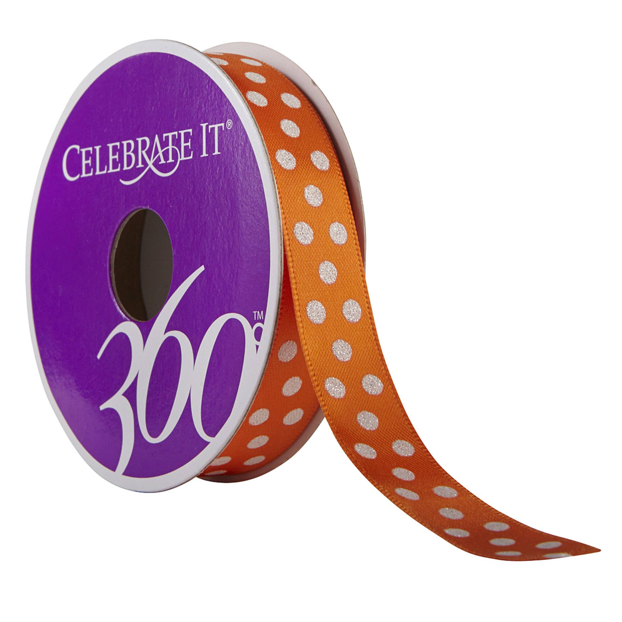 5/8" Satin Glitter Dots Ribbon by Celebrate It® 360°™